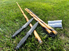 Load image into Gallery viewer, Complete Starter Kit - rattan staff, rattan sticks, rubber training knives, and grip tape
