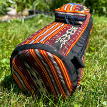 Load image into Gallery viewer, Adjustable shoulder strap buckle and black ballistic nylon base detail on the Blaan tabih dreamweave yoga mat bag
