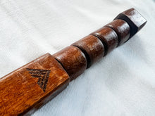 Load image into Gallery viewer, Kali Center logo and carved handle on Tiger Kamagong War Stick 3.0
