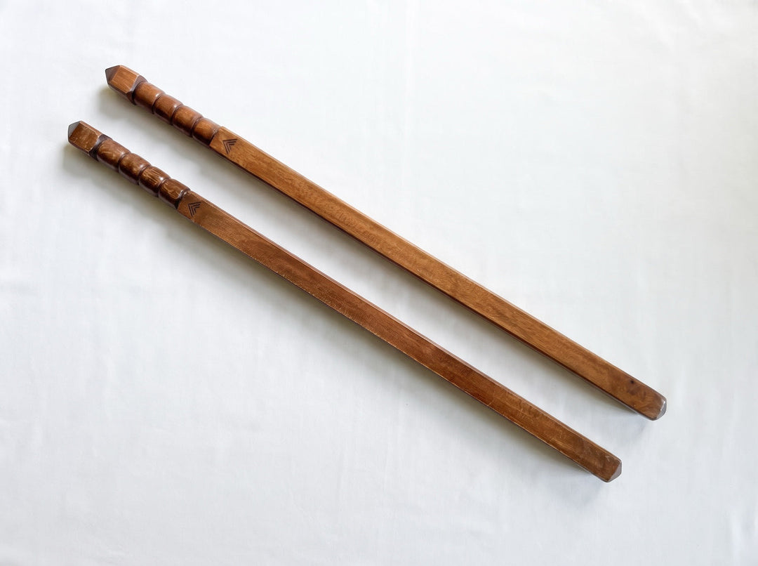 Pair of Tiger Kamagong War Sticks 3.0 full-length view